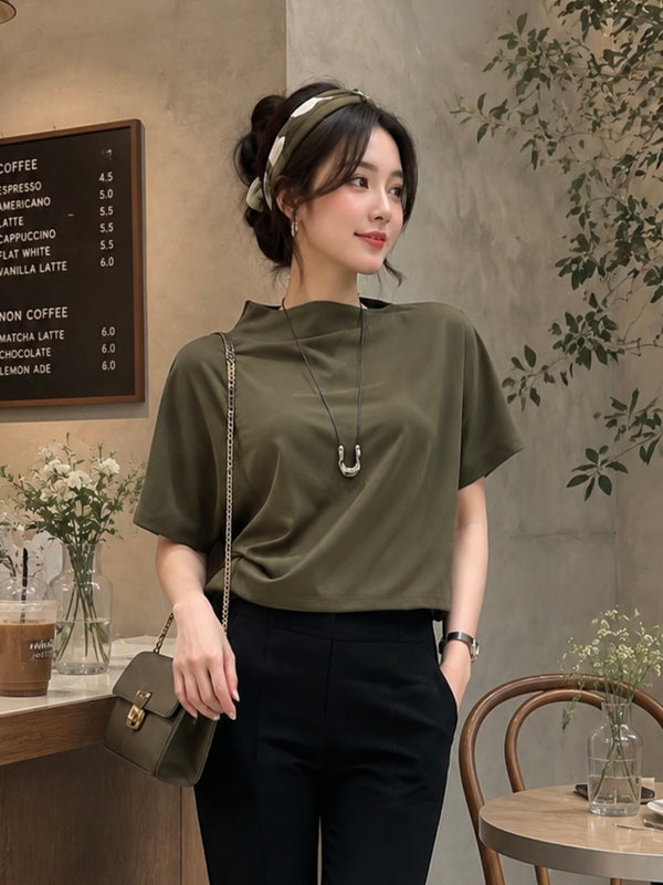 Victoria Top in Olive/Black